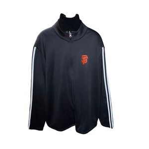 MLB San Francisco Giants Track Jacket Mens Black Full Zip SF Logo 3XL